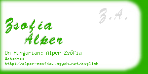 zsofia alper business card